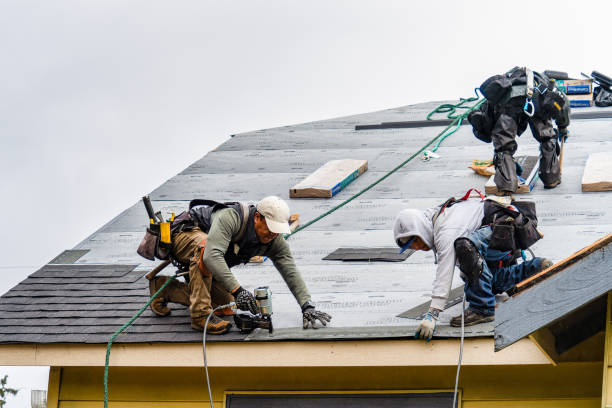 Professional Gutter Installation technician working in Bradley Beach, NJ